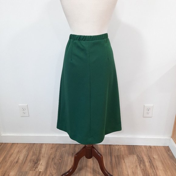 Vtg 70s green jersey knit skirt - Graff brand - Picture 4 of 9